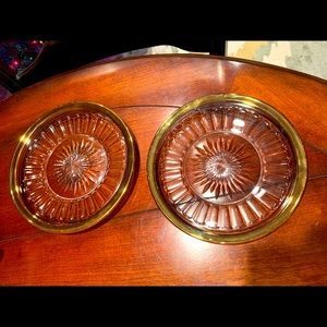 Set of 14 Mikasa crystal desert plates.